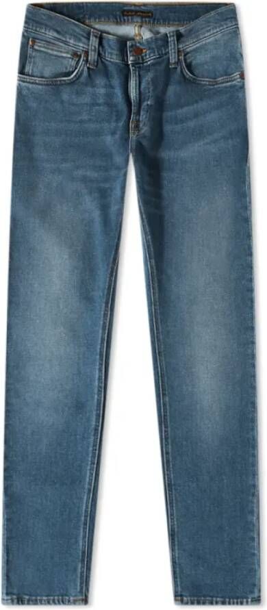 Nudie Jeans Trousers Blauw Heren
