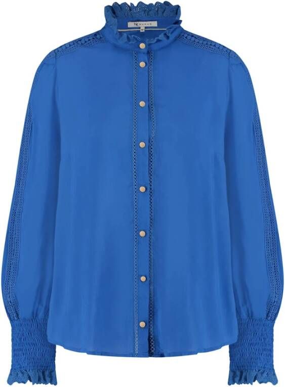 Nukus Blouse lange mouw Blauw Dames