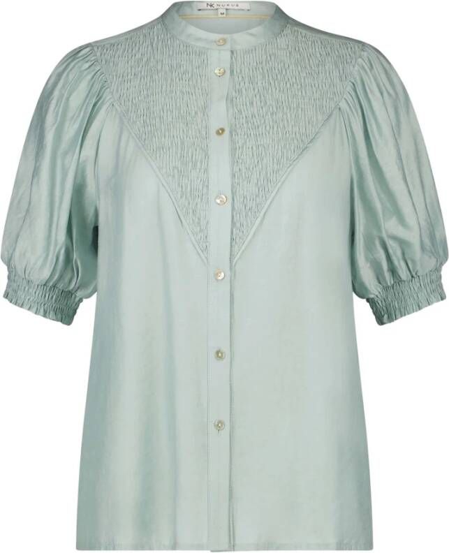 Nukus Evangeline blouse aqua-SS23457 Blauw Dames