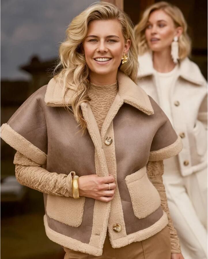 Nukus Athena Gilet voor Vrouwen Beige Dames - Foto 2