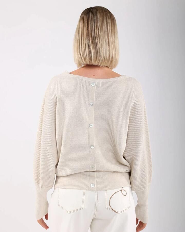 NUKUS Dames Truien & Vesten Batwing Pullover Plain Zand - Foto 5