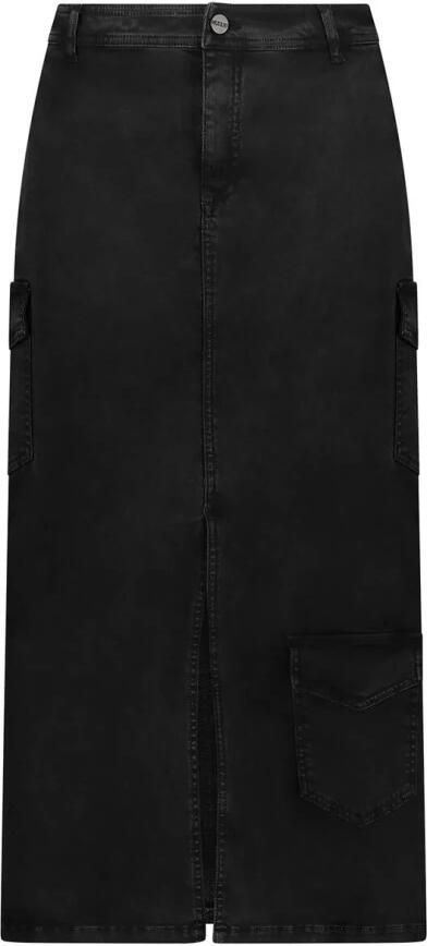 Nukus Veelzijdige Zwarte Midi Rok Black Dames - Foto 7