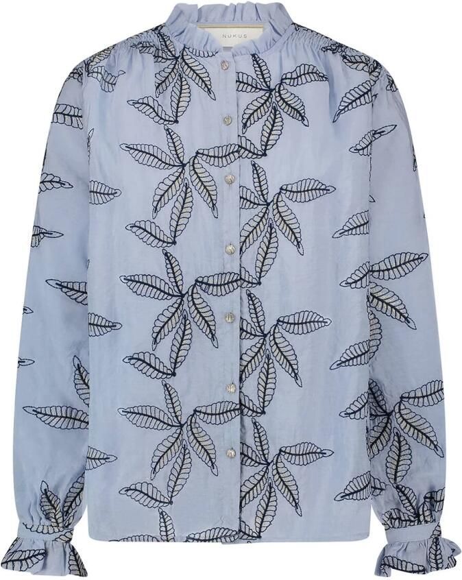 NUKUS Dames Blouses Jenna Blouse Embroidery Blauw - Foto 7