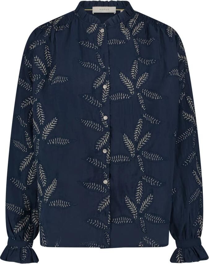 NUKUS Dames Blouses Jenna Blouse Embroidery Donkerblauw - Foto 2