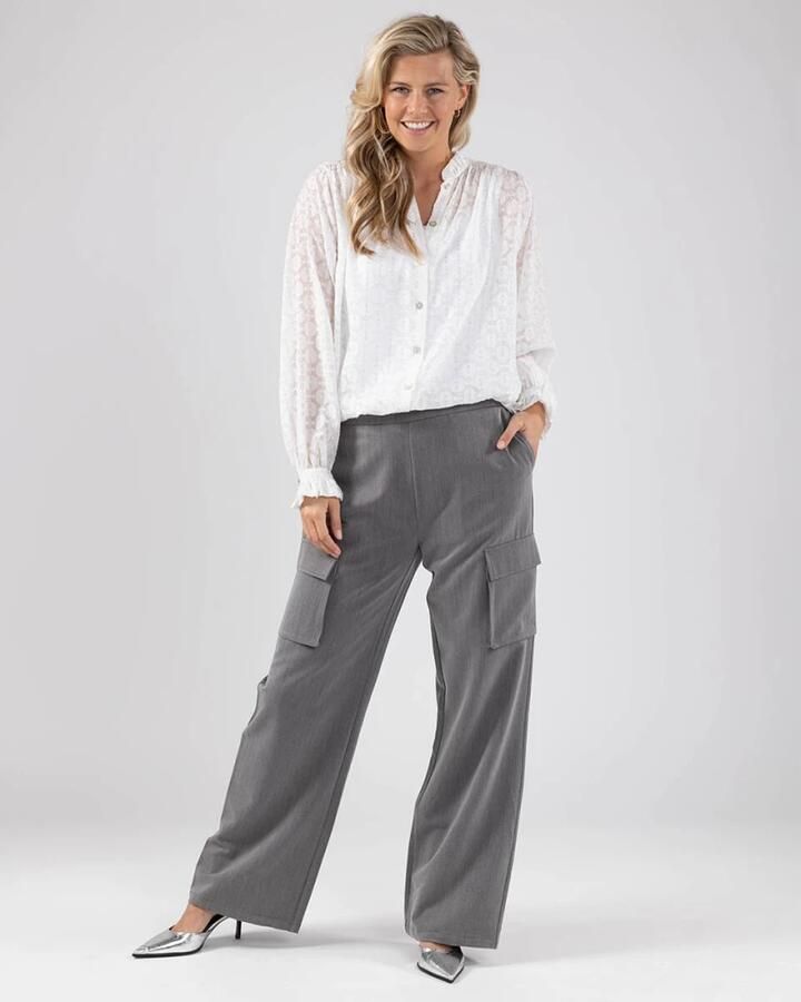 Nukus Grijze Hamburg Broek met Glitter Strepen Gray Dames - Foto 6