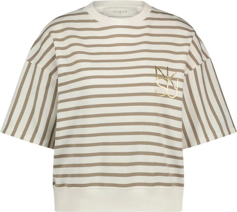 Nukus Gestreepte Pullover Sweatshirt Lotte Beige Dames