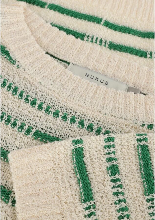 Nukus Groene Gestreepte Pullover Trendy Casual Trui Green Dames