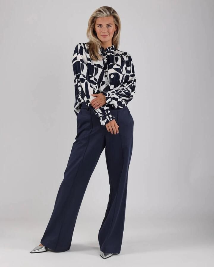NUKUS Dames Broeken Jill Pants Suedine Donkerblauw - Foto 9