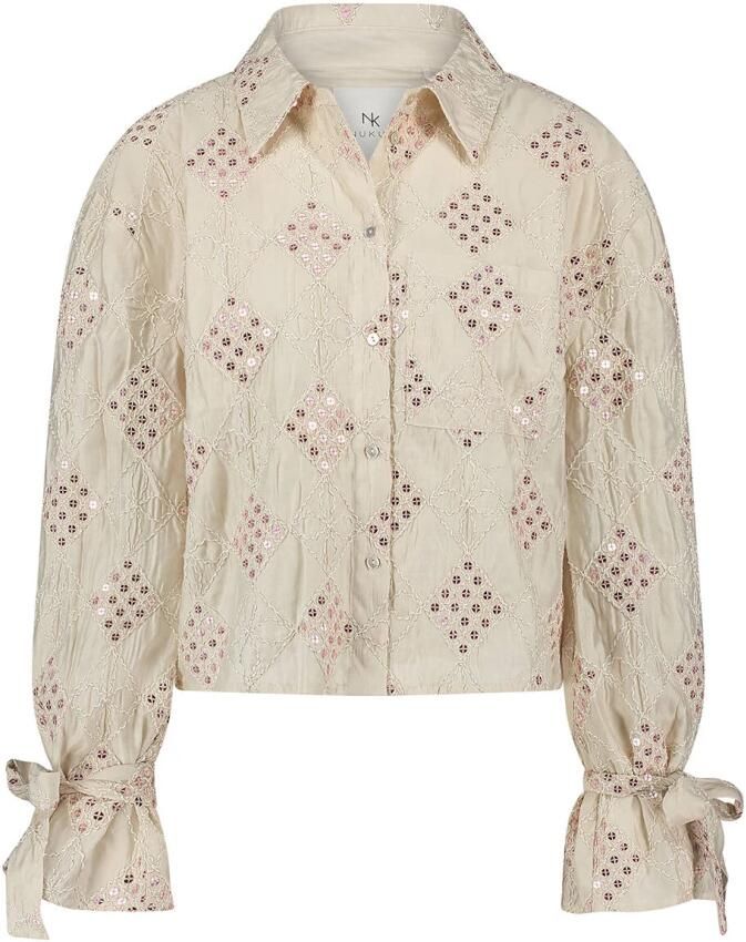Nukus Loes Paillet Blouse Beige Dames