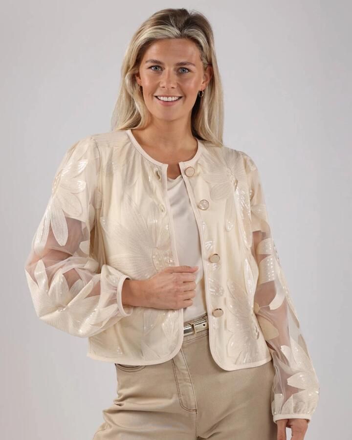 NUKUS Dames Truien & Vesten Millie Cardigan Paillet Zand