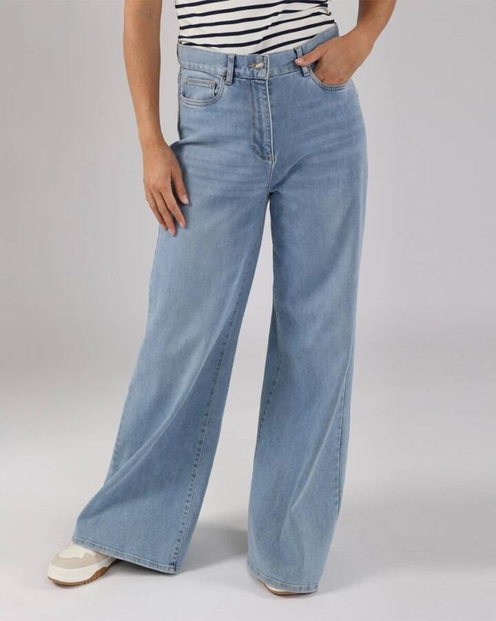 NUKUS wide leg high waist jeans light blue denim - Foto 5