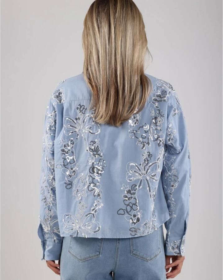 NUKUS Dames Blouses Tessa Blouse Paillet Blauw - Foto 2