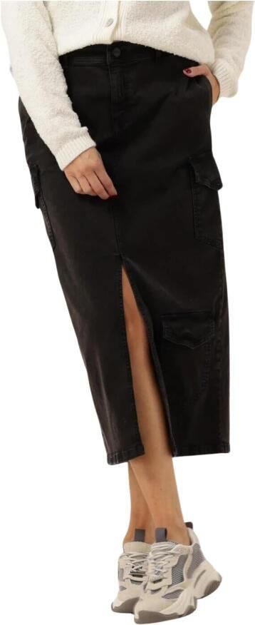 Nukus Veelzijdige Zwarte Midi Rok Black Dames - Foto 6