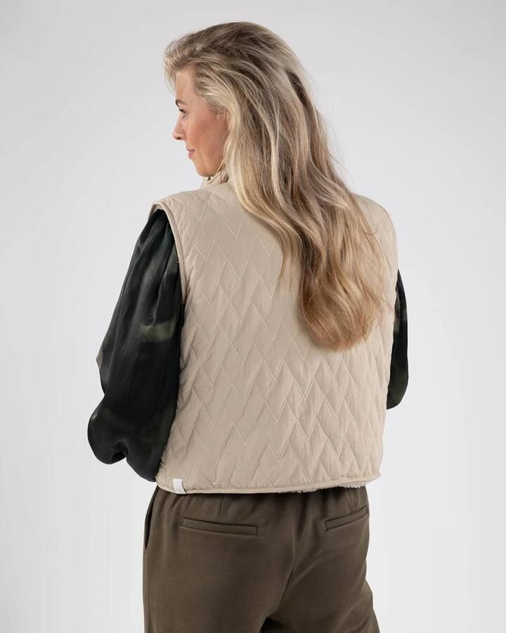 NUKUS gilet Tiana met all over print beige - Foto 3