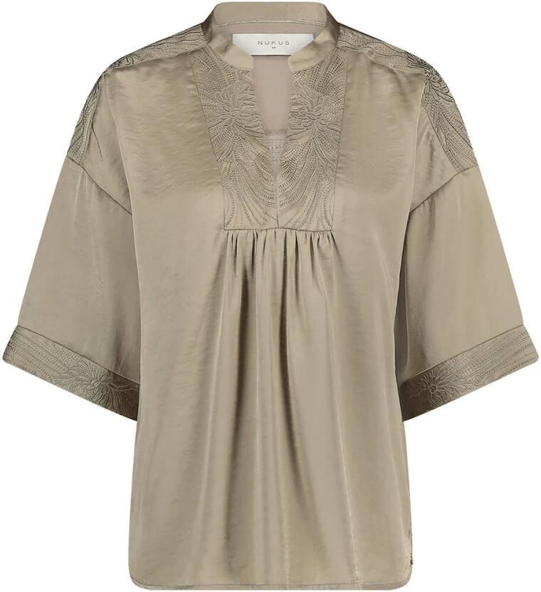 NUKUS Dames Tops & T-shirts Nina Top Silky Bruin - Foto 3