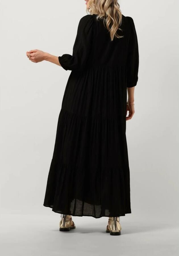 NUKUS maxi jurk Sabrina met contrastbies en contrastbies zwart - Foto 2