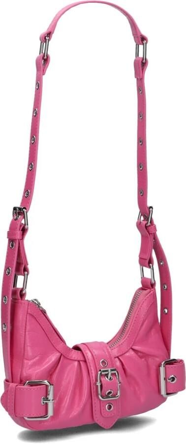Núnoo Roze Leren Schoudertas Palma City Pink Dames - Foto 3