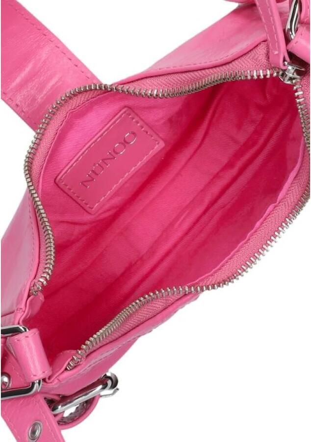 Núnoo Roze Leren Schoudertas Palma City Pink Dames - Foto 2