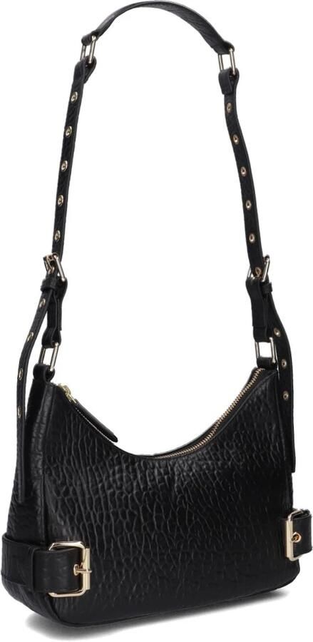 Núnoo Zwarte leren schoudertas Skye Black Dames