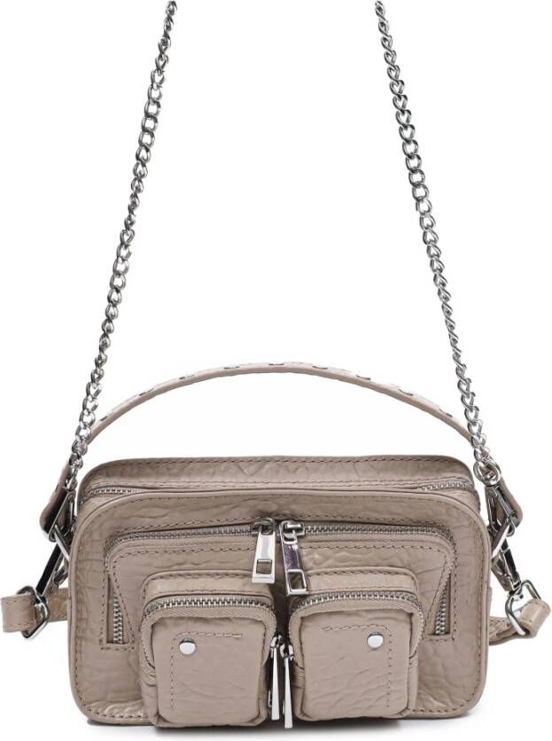 Núnoo Helena Beige Leren Schoudertas Beige Dames