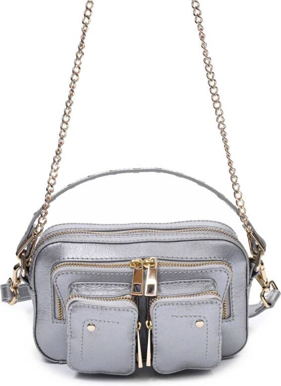 Núnoo Zilver Metallic Crossbody Tas Grijs Dames