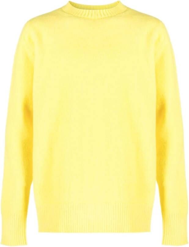 Oamc Round-neck Knitwear Yellow Heren