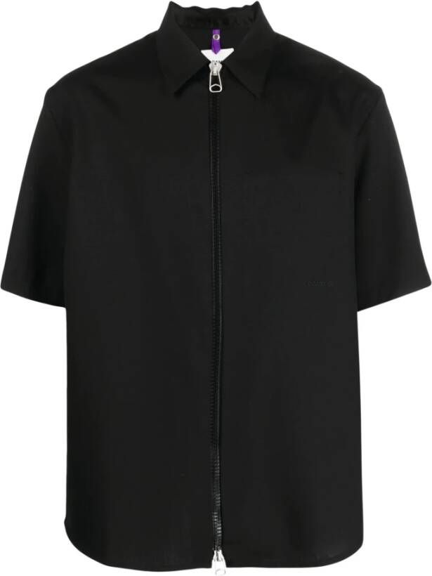 Oamc Short Sleeve Shirts Zwart Heren