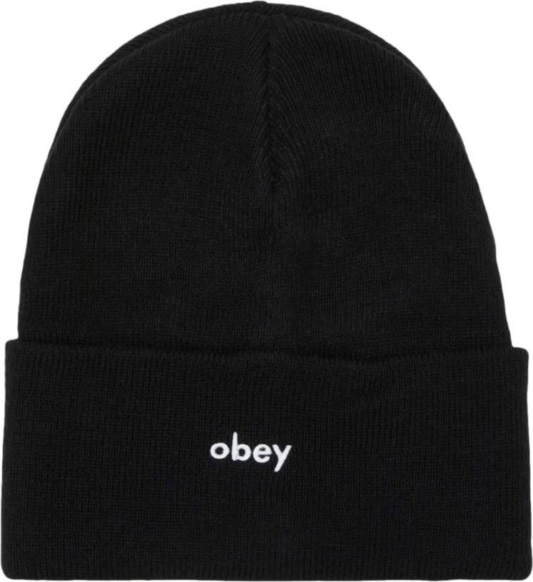 Obey Zwarte Beanie Muts met Micro Rib Black Heren