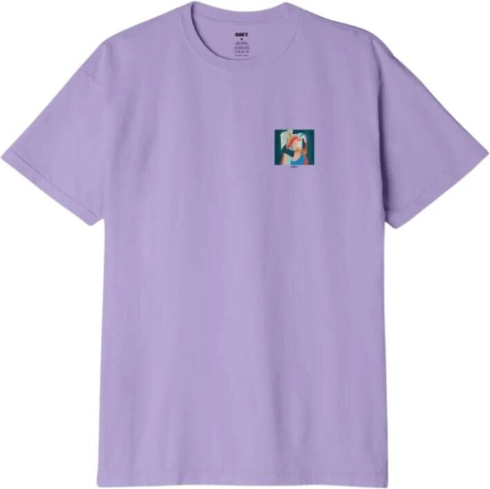 Obey Bedrukt T-shirt Purple Heren