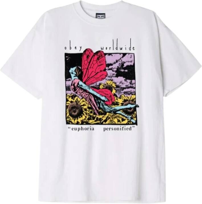 Obey Bedrukt T-Shirt White Heren