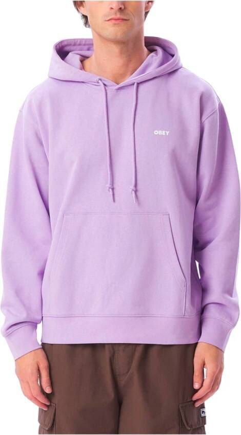 Obey Gedurfde Hood Lichtgewicht Sweatshirt Lavendel Purple Heren