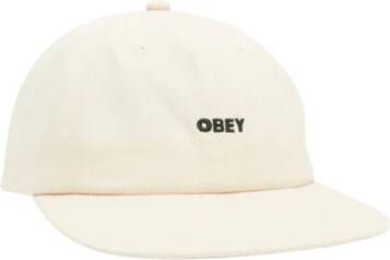 Obey Platte Klep Strapback Cap Ongebleekt Katoen Beige Heren
