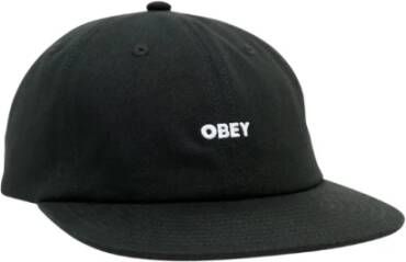 Obey Zwarte Twill Platte Klep Strapback Black Heren
