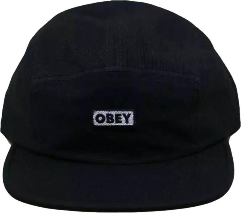 Obey Platte klep kamp pet zwart Black Heren