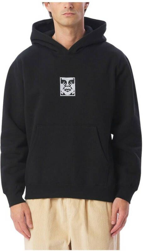 Obey Iconische Extra Zware Hoodie Zwart Black Heren