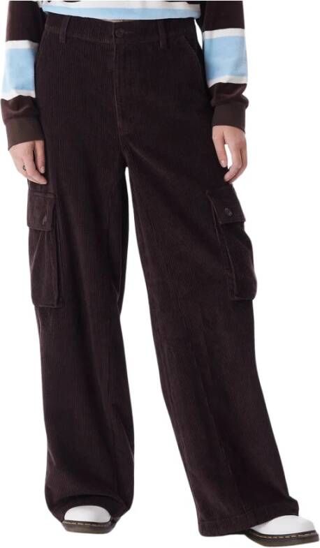 Obey Cargo Broek Java Bruin Zwart Dames