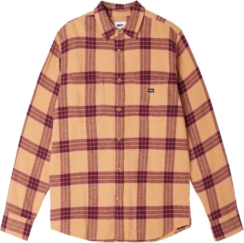 Obey Casual Shirts Bruin Heren