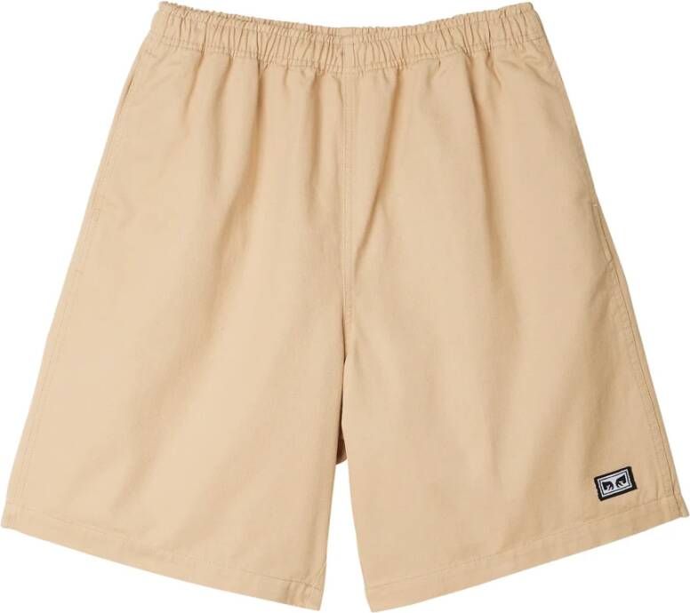 Obey Relaxte Twill Shorts in Iers Room Beige Heren