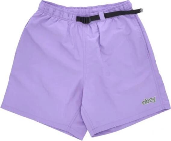 Obey Casual Shorts Purple Heren