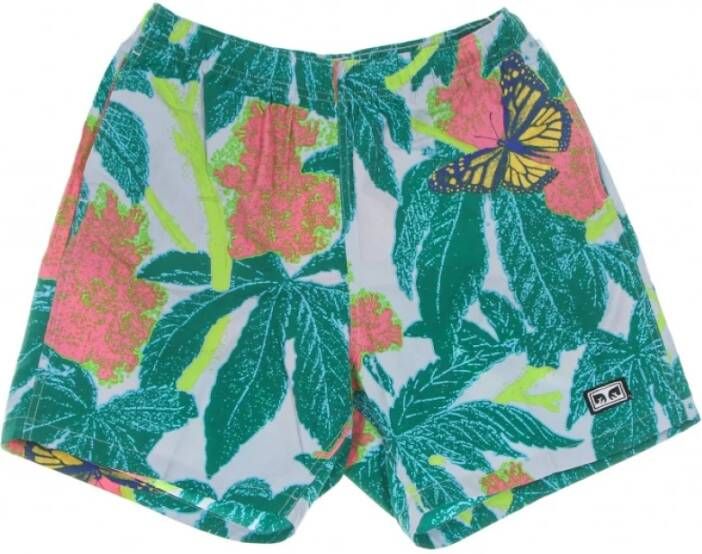 Obey Corto Easy Relaxed Buds Shorts Groen Heren