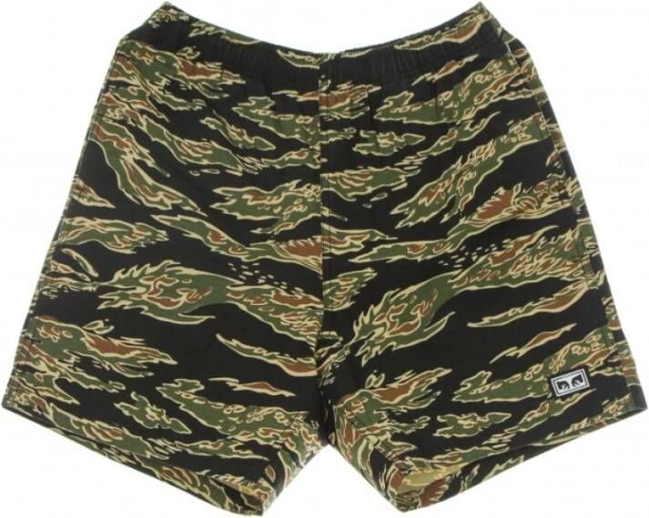 Obey Corto Easy Relaxed Camo Shorts Groen Heren