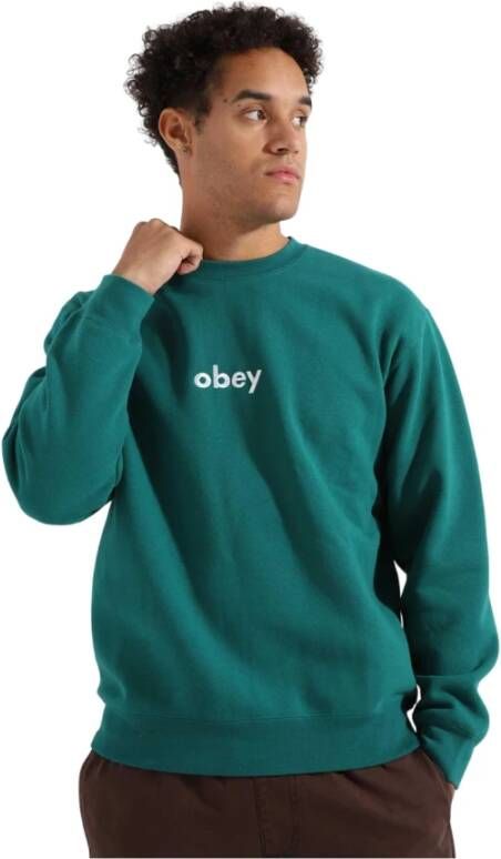 Obey Adventure Green Crew Sweatshirt Green Heren Kledingwinkel