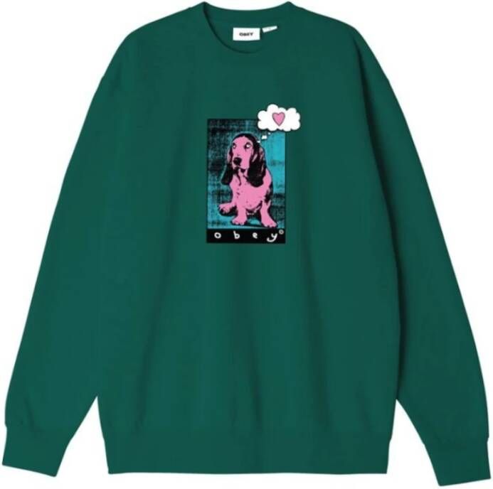 Obey Klassieke Crewneck Sweatshirt Green Heren
