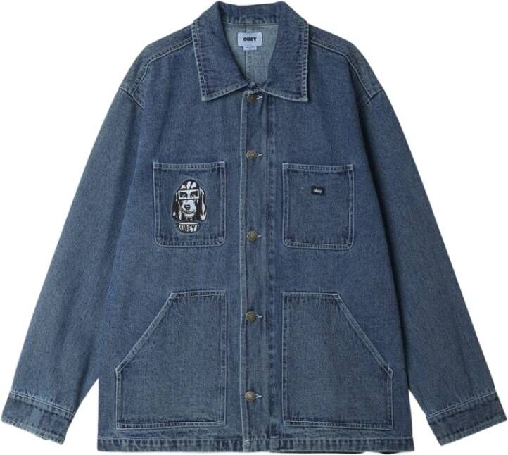 Obey Denim Jackets Blauw Heren