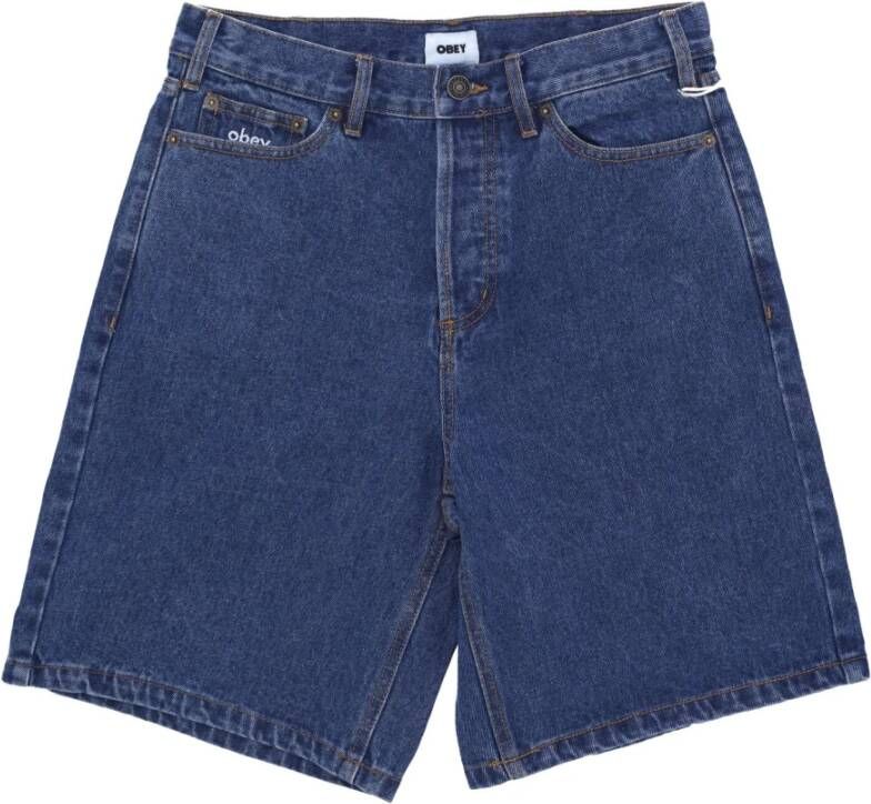 Obey Denim Shorts Blauw Heren