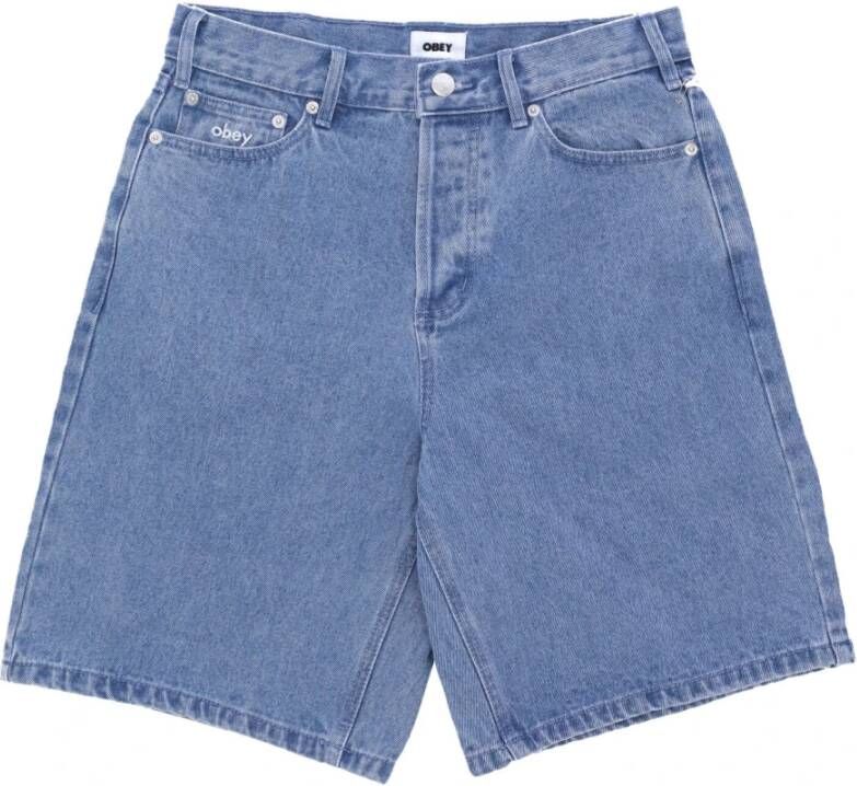 Obey Denim Shorts Blauw Heren