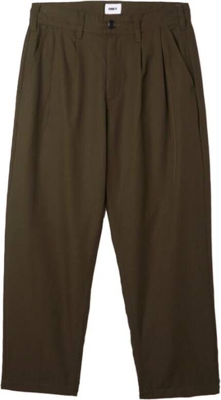 Obey Fubar Geplooide Broek Rosin Groen Heren
