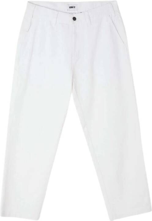 Obey Canvas Timmerman Werkbroek Wit White Heren