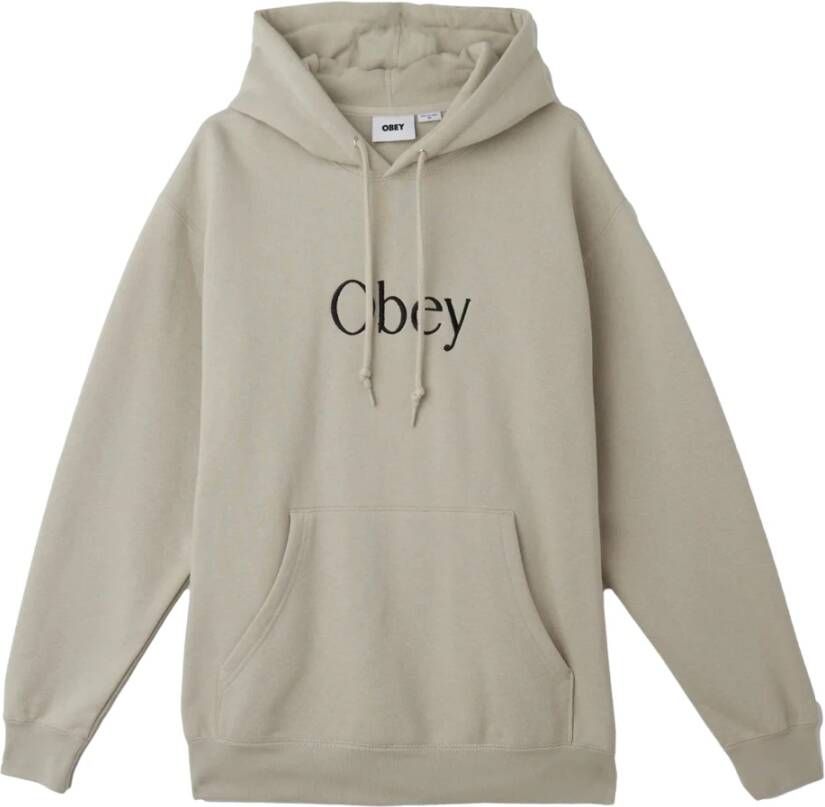 Obey Heren Hoodie in Zilver Grijs Beige Heren