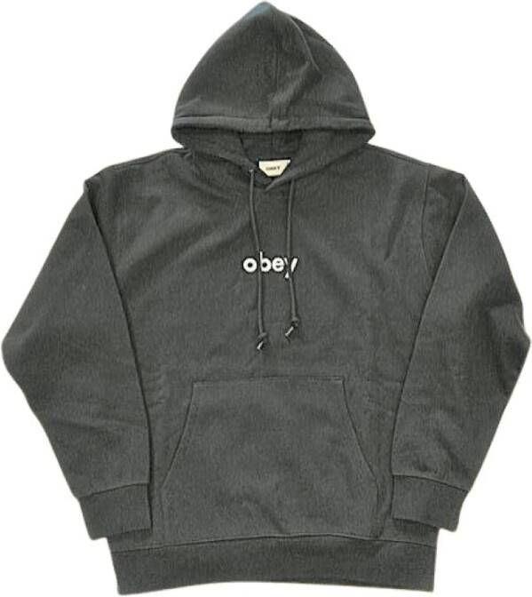 Obey Zwarte Fleece Hoodie met Kangoeroezak Black Heren